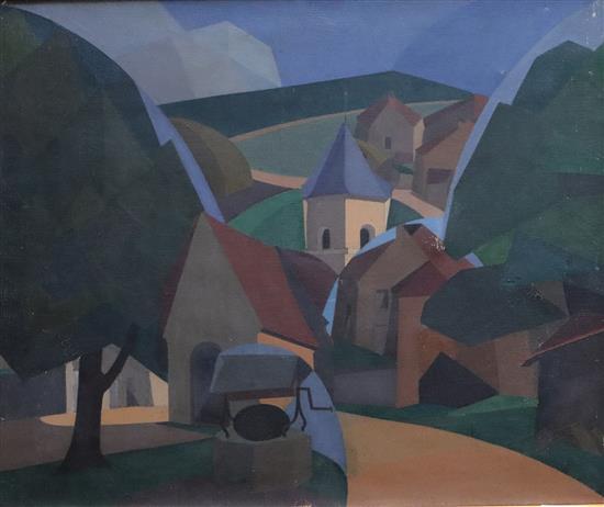 Andre Leveille (French, 1880-1963), oil on canvas, Le Clocher du Village, signed, 53 x 64cm